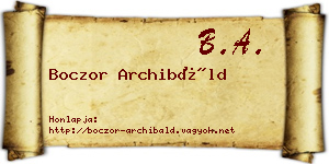 Boczor Archibáld névjegykártya